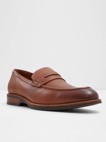 Aldo Leren mocassins lichtbruin