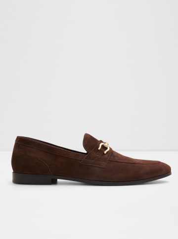 Aldo Leren mocassins bruin