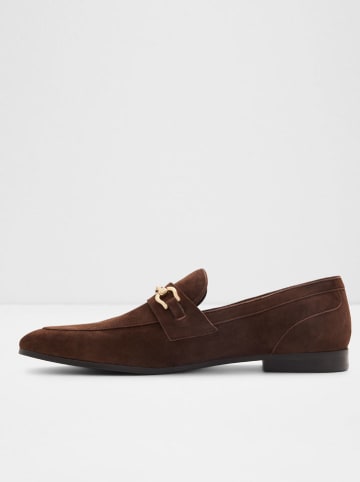 Aldo Leren mocassins bruin
