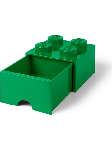 LEGO Pojemnik "Brick 4" w kolorze zielonym z szufladami - 25 x 18 x 25 cm