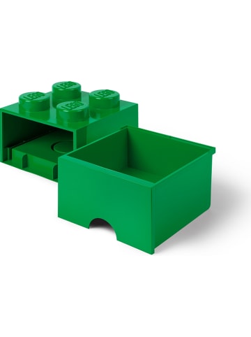 LEGO Pojemnik "Brick 4" w kolorze zielonym z szufladami - 25 x 18 x 25 cm
