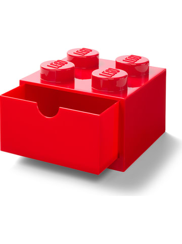 LEGO Pojemnik "Brick 4" w kolorze czerwonym z szufladami - 15,8 x 15,8 x 11,3 cm