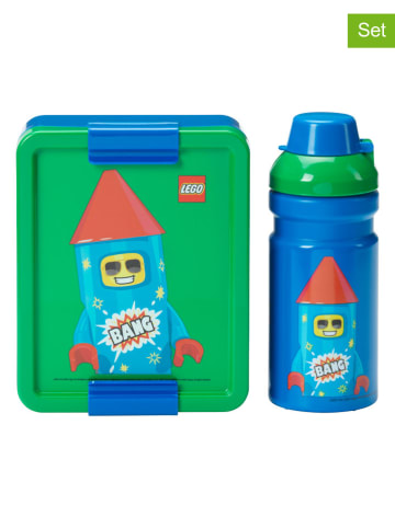 LEGO 2-delige lunchset "Firework" groen/blauw