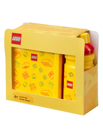LEGO 2-delige lunchset "Brick" geel/rood