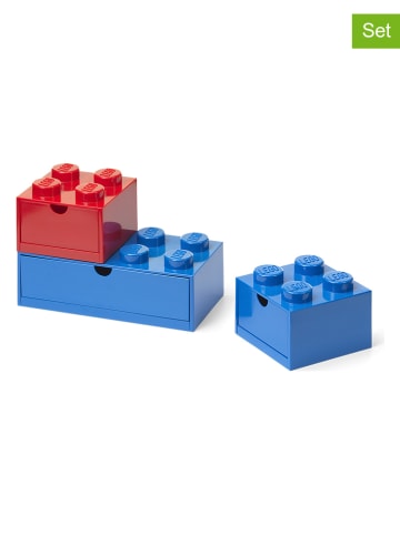 LEGO Pojemniki (3 szt.) w kolorze niebiesko-czerwonym z szufladą