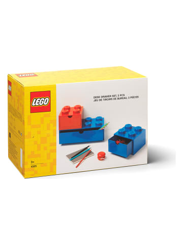 LEGO Pojemniki (3 szt.) w kolorze niebiesko-czerwonym z szufladą