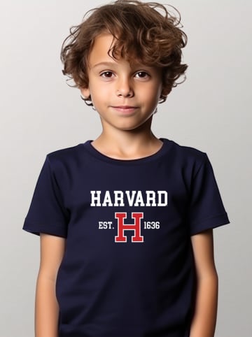 WOOOP Shirt "Harvard Est 1636" in Dunkelblau