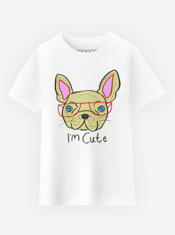 WOOOP Shirt "I am cute" in Weiß