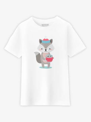 WOOOP Shirt "Cozy Fox" in Weiß/ Weiß