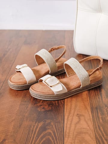 Sixth Sens Sandalen crème/lichtbruin