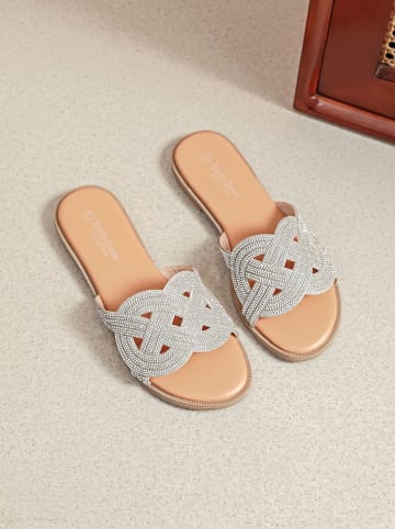 Sixth Sens Slippers zilverkleurig