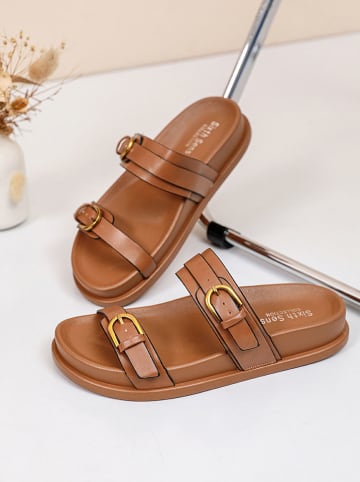 Sixth Sens Pantoletten in Hellbraun