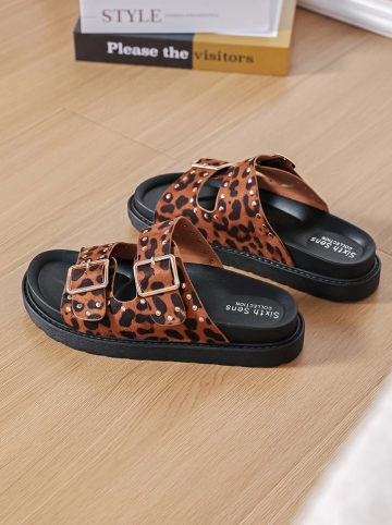 Sixth Sens Slippers bruin/zwart