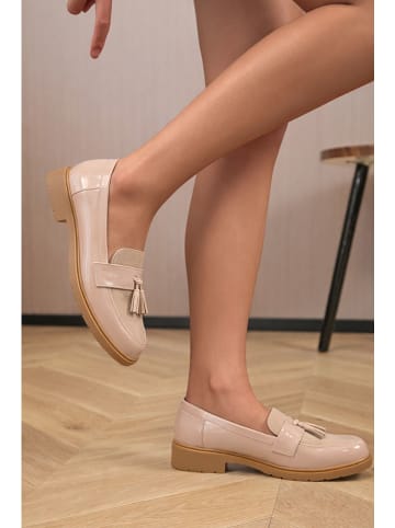 Sixth Sens Mokasyny w kolorze beżowym