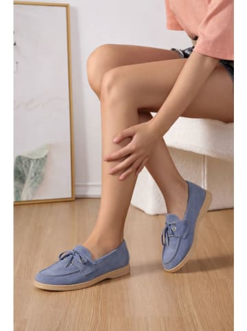 Sixth Sens Mocassins lichtblauw