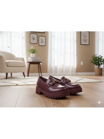 Sixth Sens Mokasyny w kolorze bordowym