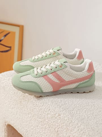 Sixth Sens Sneakers lichtroze/crème/groen