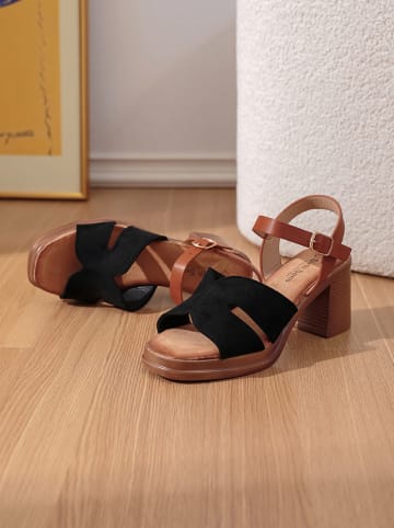 Sixth Sens Haksandalen lichtbruin/zwart