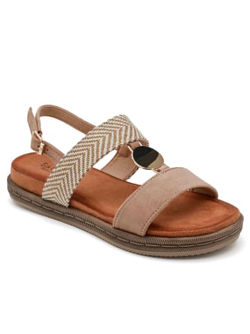 Sixth Sens Sandały w kolorze beżowym