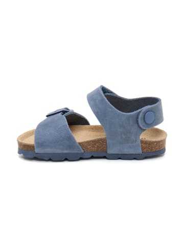 billowy Leder-Sandalen in Blau