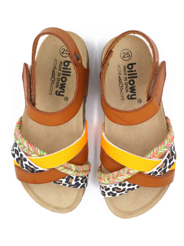 billowy Sandalen in Hellbraun/ Bunt
