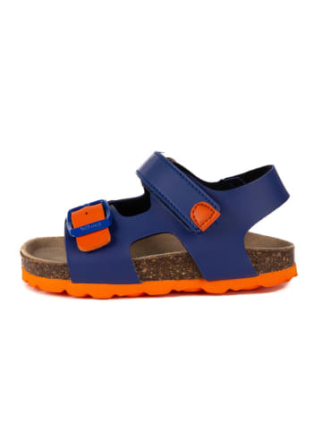 billowy Sandalen in Dunkelblau/ Orange