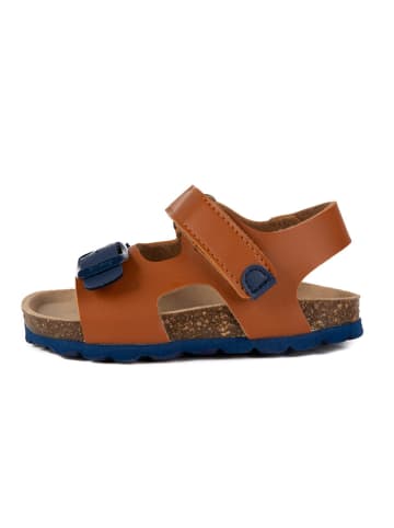 billowy Sandalen in Camel/ Dunkelblau