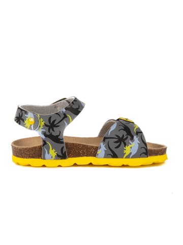 billowy Sandalen in Grau/ Gelb