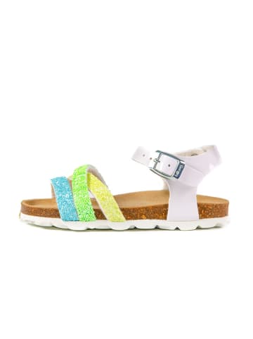billowy Sandalen in Weiß/ Bunt