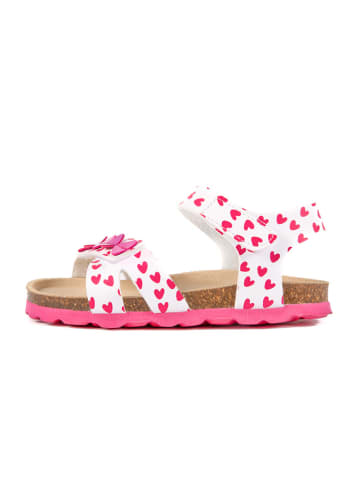 billowy Sandalen in Weiß/ Pink