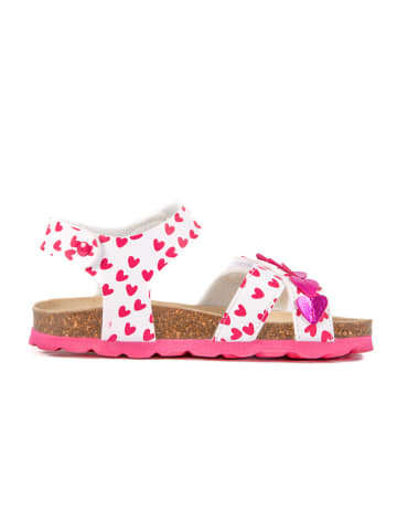 billowy Sandalen in Weiß/ Pink