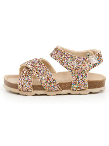 billowy Sandalen in Gold/ Bunt