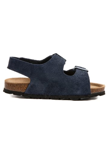 billowy Leder-Sandalen in Dunkelblau