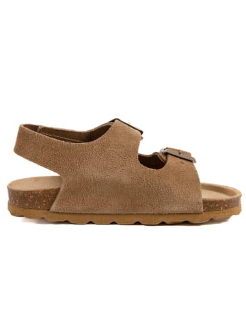 billowy Leren sandalen lichtbruin