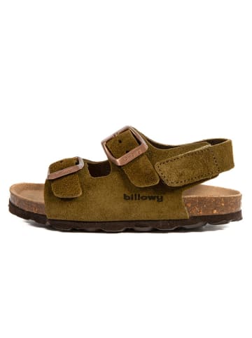 billowy Leren sandalen kaki
