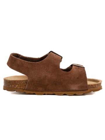 billowy Leren sandalen lichtbruin
