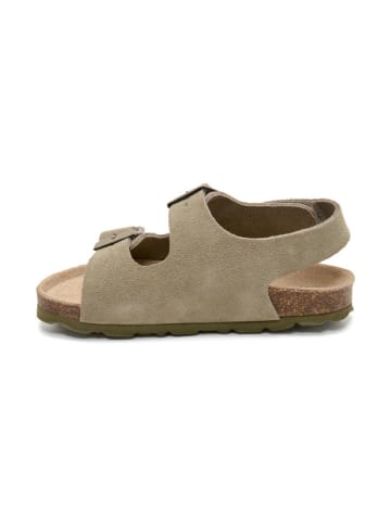 billowy Leder-Sandalen in Beige