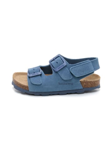 billowy Leder-Sandalen in Blau