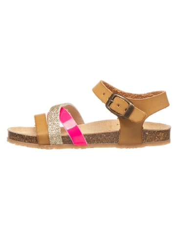 billowy Sandalen in Hellbraun/ Pink/ Gold