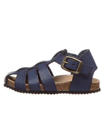 billowy Leren enkelsandalen donkerblauw
