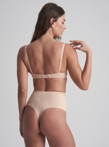 Bye Bra Stringi high waist w kolorze beżowym