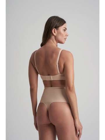 Bye Bra Stringi high waist w kolorze beżowym