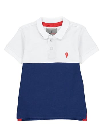 Peak Mountain Poloshirt in Weiß/ Dunkelblau