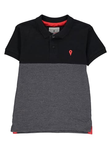 Peak Mountain Poloshirt in Schwarz/ Anthrazit