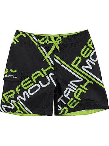 Peak Mountain Badeshorts in Schwarz/ Hellgrün/ Weiß