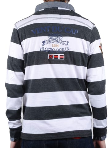 Peak Mountain Pololongsleeve in Anthrazit/ Weiß