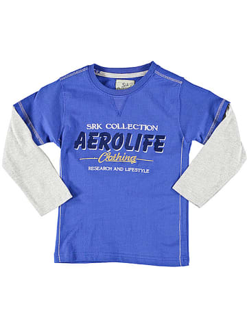 Peak Mountain Longsleeve in Blau/ Grau