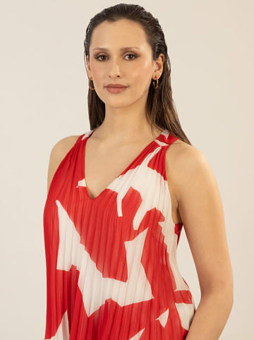 APART Plisseetop in Rot/ Creme