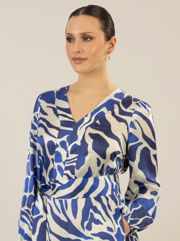 APART Jurk blauw/wit