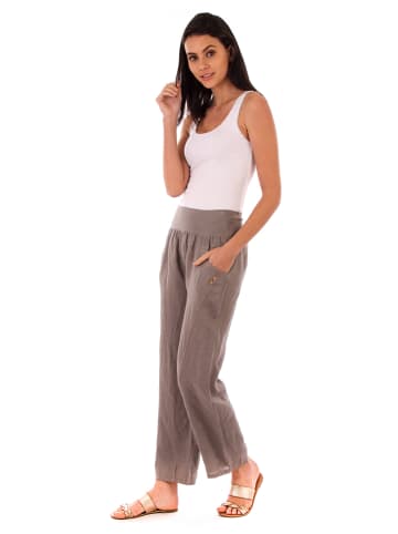 Lin Passion Leinen-Hose in Taupe